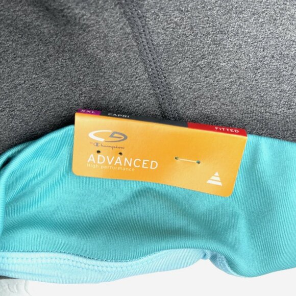 Champion High Performance Capri Leggings Gray Blue XXL NWT Fitted Activewear - Picture 7 of 11